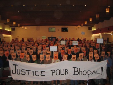 Actions des jeunes oxfamnesty en faveur de Bhopal