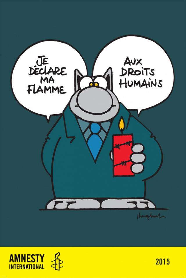 Une Vignette Du Chat De Philippe Geluck Pour Declarer Sa Flamme Aux Droits Humains Amnesty International Belgique