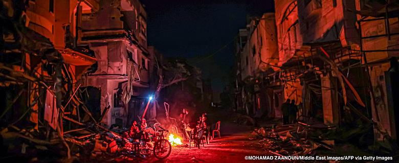 Ruelle de la bande de Gaza de nuit